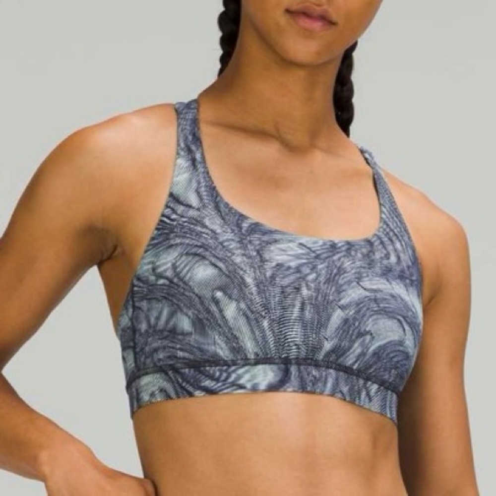 Lululemon Energy Bra Dimensional Icing Blue Multi Size 10